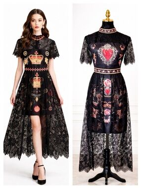 Lace Asymmetrical Dress The Rozmundah